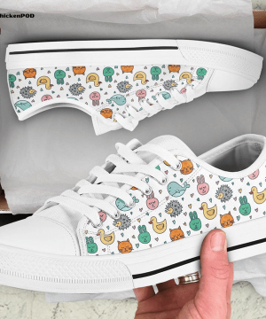 Cute Animal Whale Bunny Duck Low Top Shoes Gift for Men Women