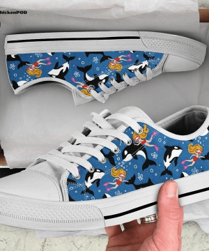 Cute Dolphins And Diving Girls Low Top Shoes Gift for Men Women
