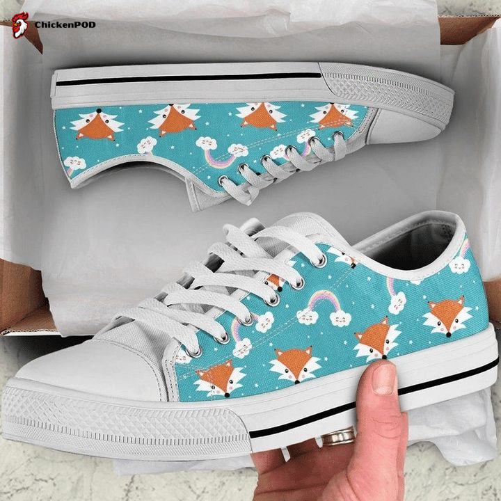 Cute Fox Rainbow Low Top Shoes Gift For Men Women Cute Fox Rainbow Low Top Shoes Gift For Men Women
