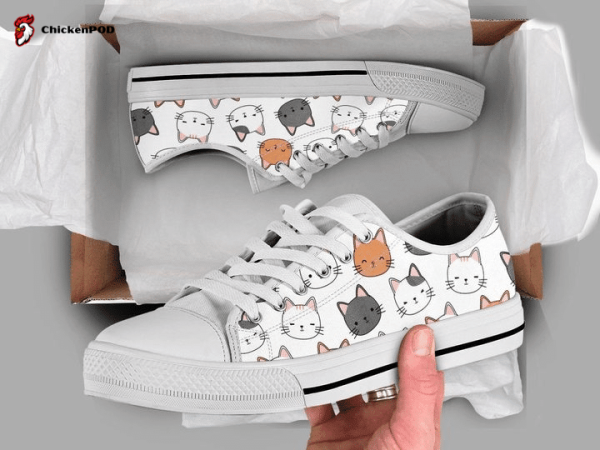 Cute Kitten Low Top Shoes Gift For Men Women