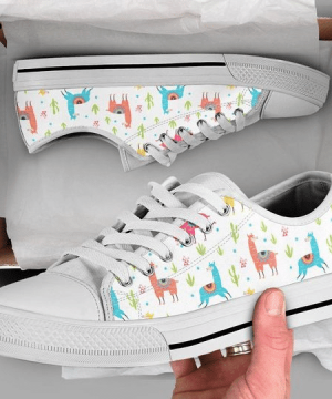 Cute Llama Low Top Shoes Gift for Men Women