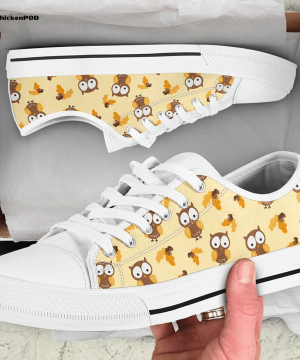 Cute Owl Low Top Shoes Gift for Men Women