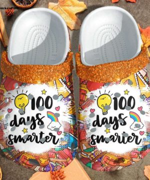 Cute Rainbow 100 Days Smarter Smarter Unisex Clogs Shoes Crocbland Clog Gift For Teacher Student Cute Rainbow 100 Days Smarter Smarter Unisex Clogs Shoes Crocbland Clog Gift For Teacher Student