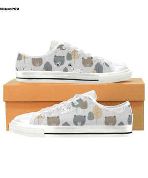 Cute Teddy Low Top Shoes Gift for Men Women