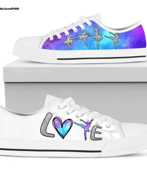 Dance Love Galaxy Sparkle Low Top Shoes Gift for Men Women