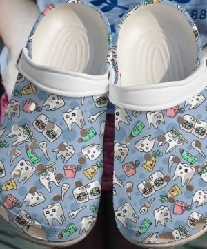 Dentist Doctor Teeth Pattern Unisex Clogs Clog Shoes For Men Women, Adult And Kid Unisex Clogs, Gift Birthday 1