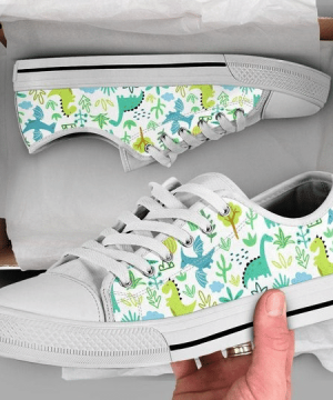 Dinosaur Cartoon Low Top Shoes Gift for Men Women