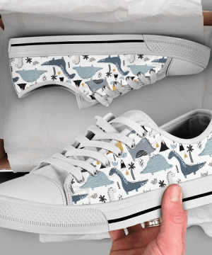 Dinosaur Cartoon Low Top Shoes Gift for Men Women