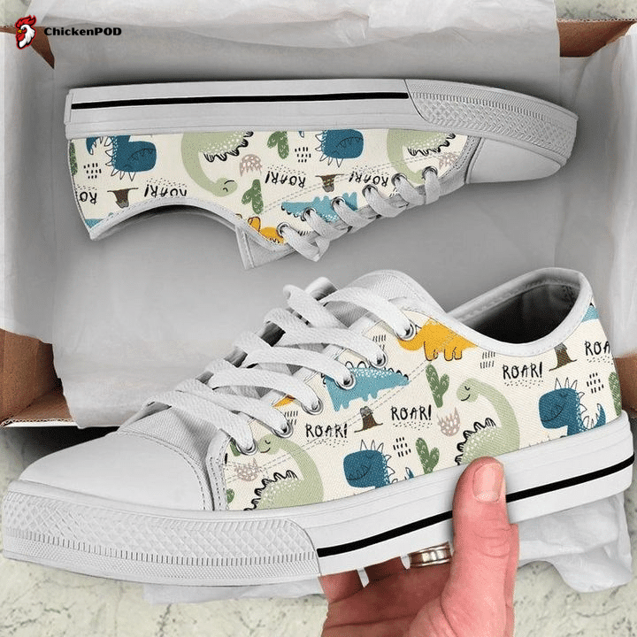 Dinosaur Cartoon Low Top Shoes Gift For Men Women Dinosaur Cartoon Low Top Shoes Gift For Men Women