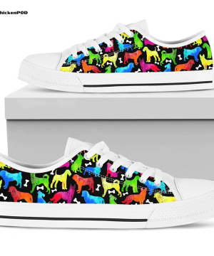 Dog Painting Pattern Low Top Shoes Gift for Men Women