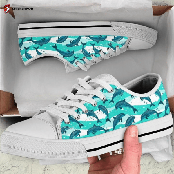 Dolphins Low Top Shoes Gift For Men Women