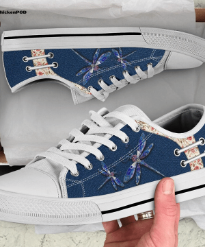Dragonfly Jean Flower Low Top Shoes Gift for Men Women