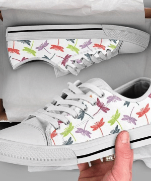 Dragonfly Sunflower Daisy Low Top Shoes Gift for Men Women