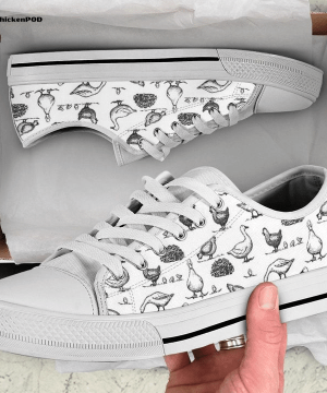 Duck In Black Low Top Shoes Gift for Men Women