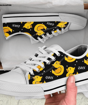 Duck In Black Low Top Shoes Gift for Men Women