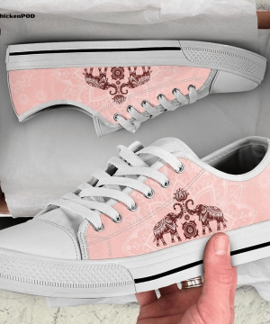Elephant Mandala Low Top Shoes Gift for Men Women