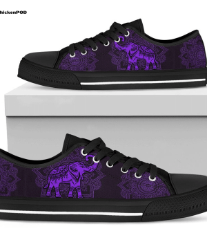 Elephant Mandala Low Top Shoes Gift for Men Women