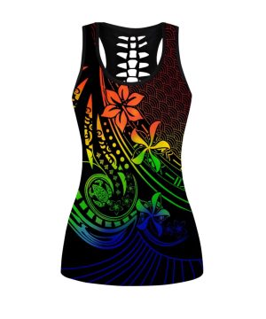 Fan Gifts Amazing Polynesian Tattoo And Frangipani Flower Deluxe Legging & Tank top ML