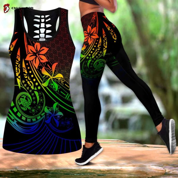 Fan Gifts Amazing Polynesian Tattoo And Frangipani Flower Deluxe Legging &Amp; Tank Top Ml