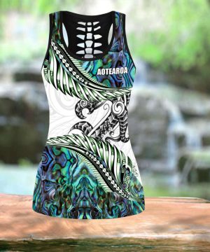 Fan Gifts Aotearoa Silver Fern Manaia Paua Shell Combo Legging Tanktop 4 Fan Gifts Aotearoa Silver Fern Manaia Paua Shell Combo Legging Tanktop 3