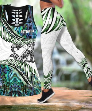 Fan Gifts Aotearoa silver fern manaia paua shell combo legging tanktop Fan Gifts Aotearoa silver fern manaia paua shell combo legging tanktop
