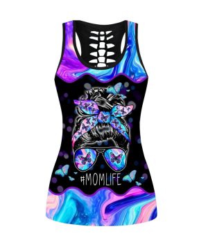 Fan Gifts Butterfly Mom Life Printed Combo Legging Tanktop