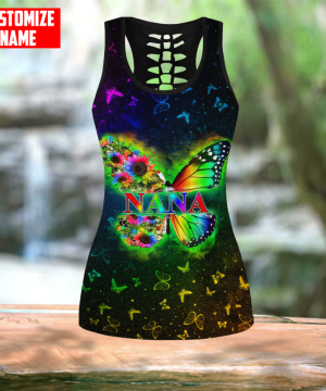 Fan Gifts Butterfly Nana Customized Name Combo Legging Tanktop