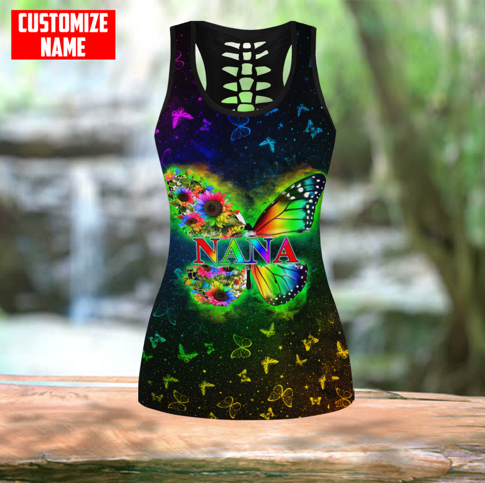 Fan Gifts Butterfly Nana Customized Name Combo Legging Tanktop Fan Gifts Butterfly Nana Customized Name Combo Legging Tanktop