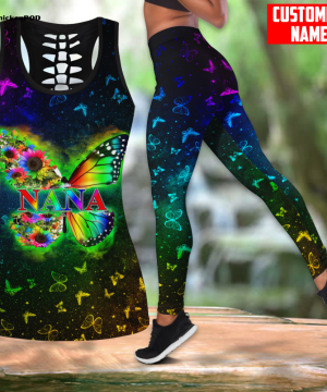 Fan Gifts Butterfly Nana Customized Name Combo Legging Tanktop Fan Gifts Butterfly Nana Customized Name Combo Legging Tanktop