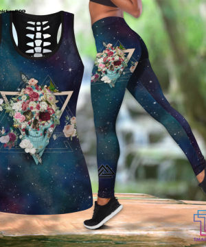 Fan Gifts Flower Skull tanktop & legging outfit for women JJ-ML