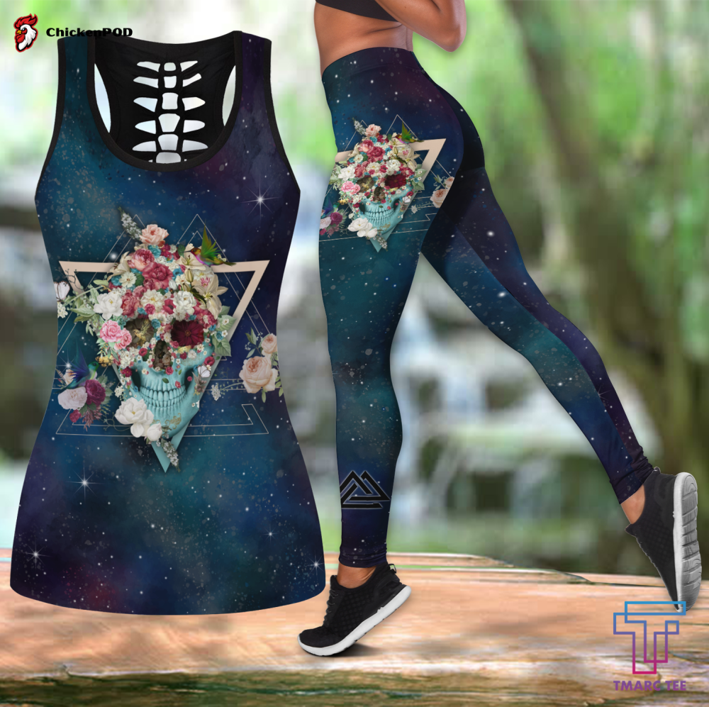Fan Gifts Flower Skull Tanktop &Amp; Legging Outfit For Women Jj-Ml Fan Gifts Flower Skull Tanktop &Amp; Legging Outfit For Women Jj-Ml