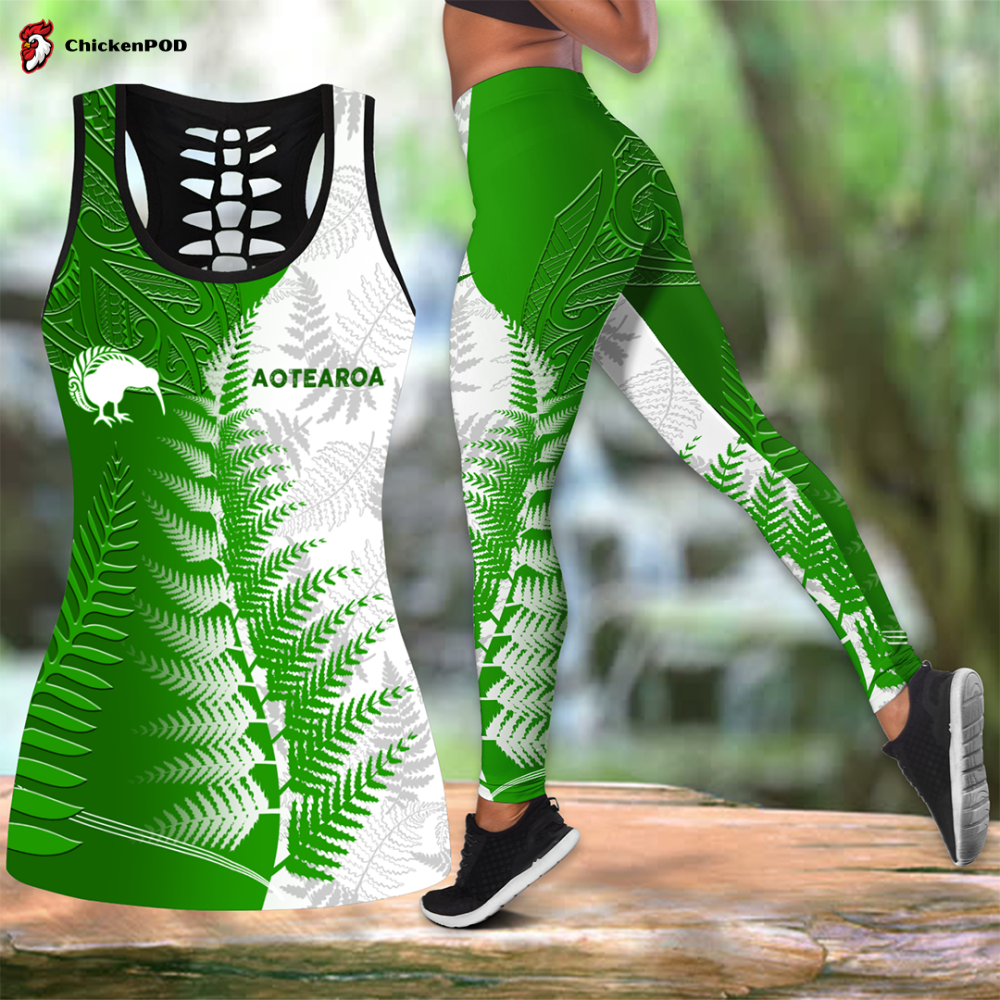 Fan Gifts New Zealand Aotearoa Silver Fern Combo Legging Tanktop Fan Gifts New Zealand Aotearoa Silver Fern Combo Legging Tanktop