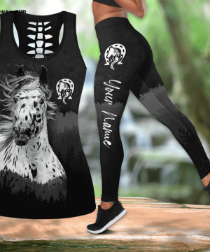Fan Gifts Personalized Appaloosa Horse Black & White Color 3D Printed Combo Legging Tanktop Fan Gifts Personalized Appaloosa Horse Black & White Color 3D Printed Combo Legging Tanktop