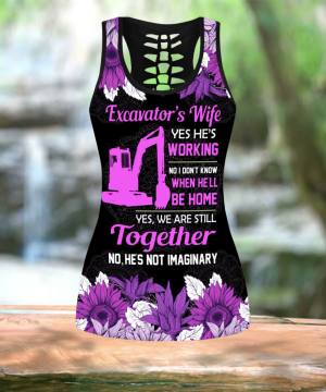 Fan Gifts Personalized Excavator Heavy Equipment Wife Combo Legging Tanktop