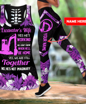 Fan Gifts Personalized Excavator Heavy Equipment Wife Combo Legging Tanktop