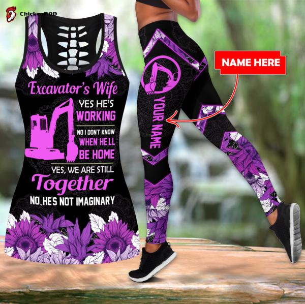 Fan Gifts Personalized Excavator Heavy Equipment Wife Combo Legging Tanktop