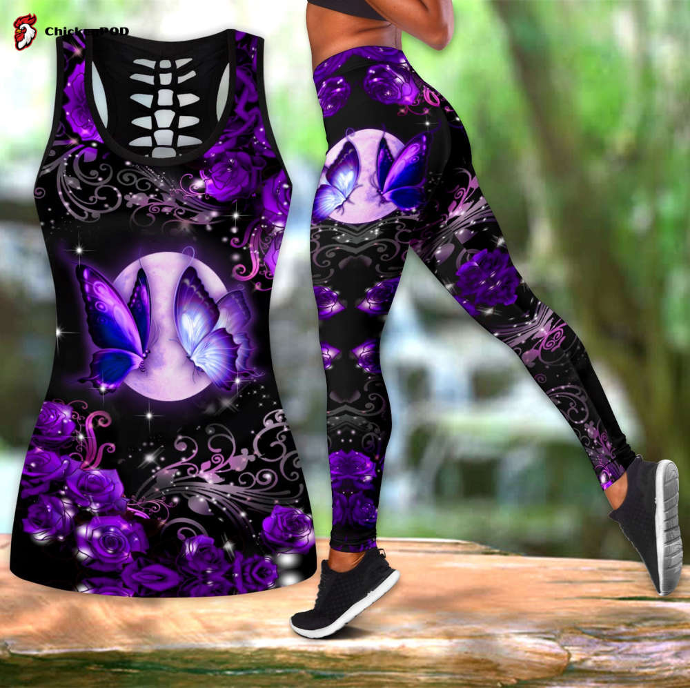 Fan Gifts Purple Butterfly Combo Legging + Tanktop Fan Gifts Purple Butterfly Combo Legging + Tanktop