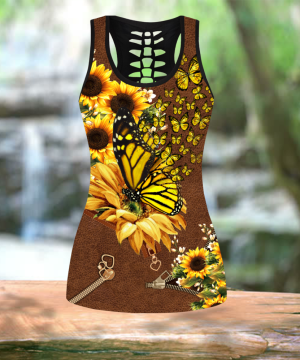 Fan Gifts Sunflower Butterfly Combo Legging + Tanktop DA