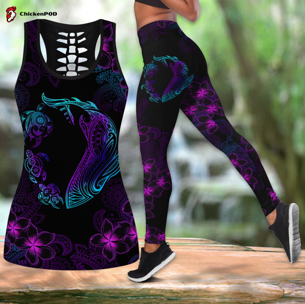 Fan Gifts Turtle And Shark Hawaii D Over Printed Legging &Amp; Tank Top Fan Gifts Turtle And Shark Hawaii D Over Printed Legging &Amp; Tank Top