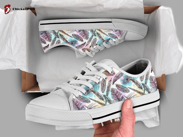 Feather Print Low Top Shoes Gift For Men Women Feather Print Low Top Shoes Gift For Men Women