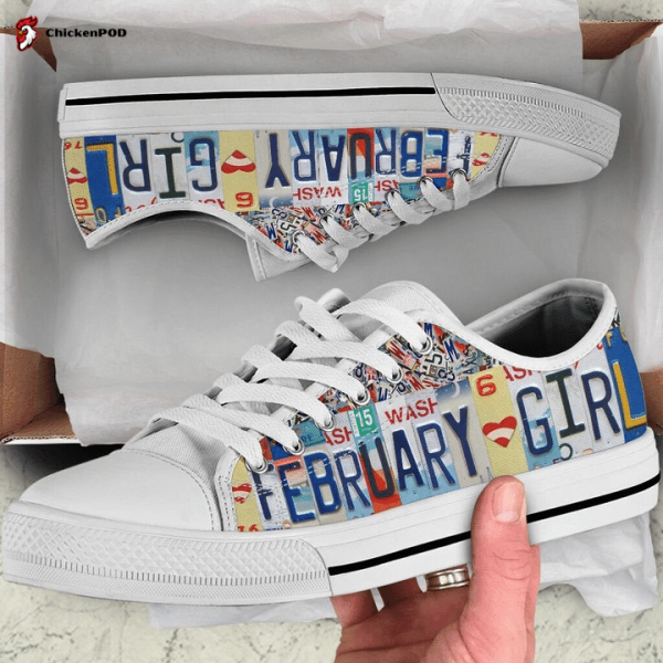 February License Plates Low Top Shoes Gift For Men Women