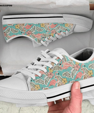 Floral Dog Low Top Shoes Gift for Men Women