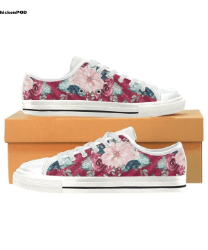 Floral Dog Low Top Shoes Gift for Men Women