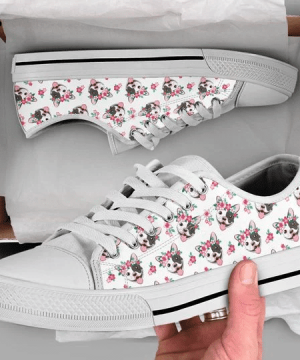 Floral Dog Low Top Shoes Gift for Men Women