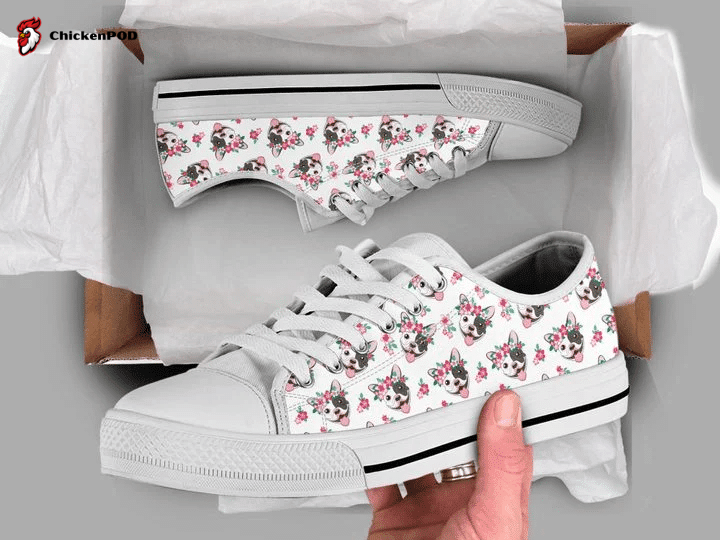 Floral Dog Low Top Shoes Gift For Men Women Floral Dog Low Top Shoes Gift For Men Women