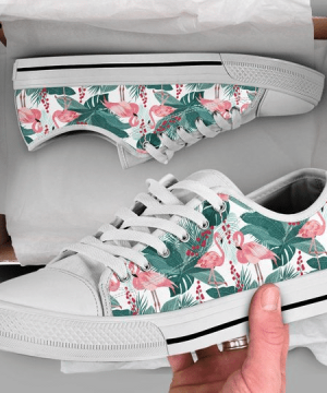 Floral Flamingo Low Top Shoes Gift for Men Women