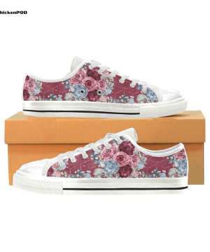 Floral Flowers Low Top Shoes Gift for Men Women
