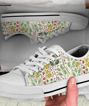 Floral Flowers Low Top Shoes Gift for Men Women