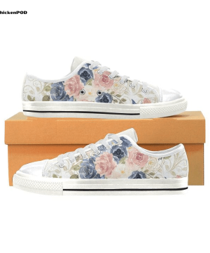Floral Flowers Low Top Shoes Gift for Men Women