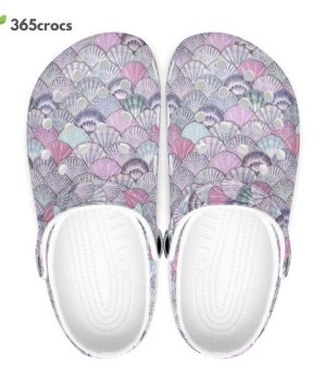 Floral Retro Geo 1970 Groovy Hippie Cool Natural World Nature Sea Life Fishes Shells Unisex Clogs Clog Shoes 7